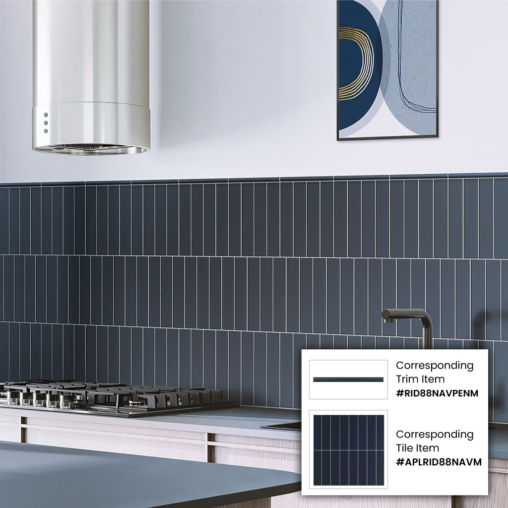Blue 2x8 Matte Ceramic Subway Tile (50 pack, 5.4 sq ft/case) - Sample