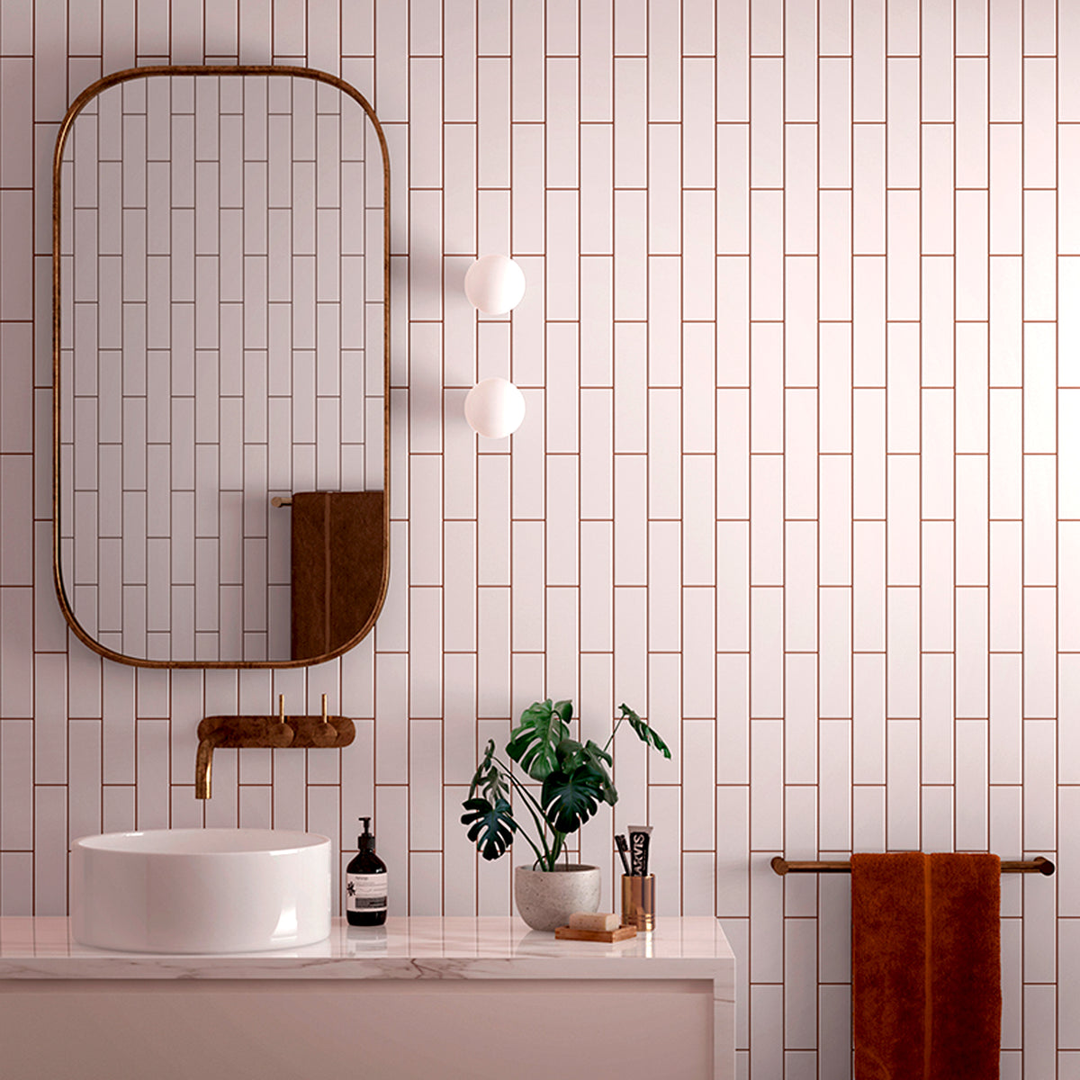 Pink 2x8 Glossy Ceramic Subway Tile (60 pack, 6.46 sq ft/case)