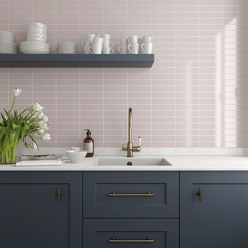 2x8 Pink Subway Ceramic Tile