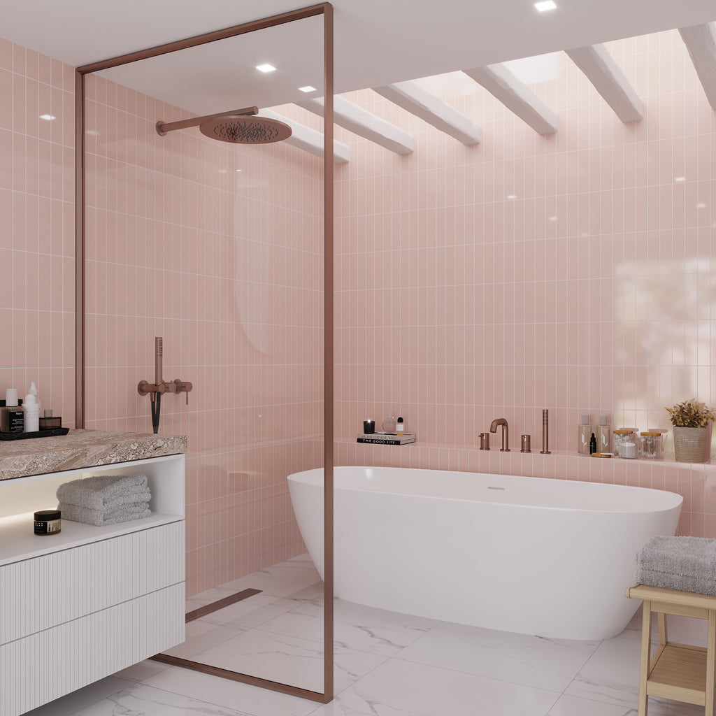 Pink 2x8 Glossy Ceramic Subway Tile (35 Cases, 226.1 sqft/Pallet)