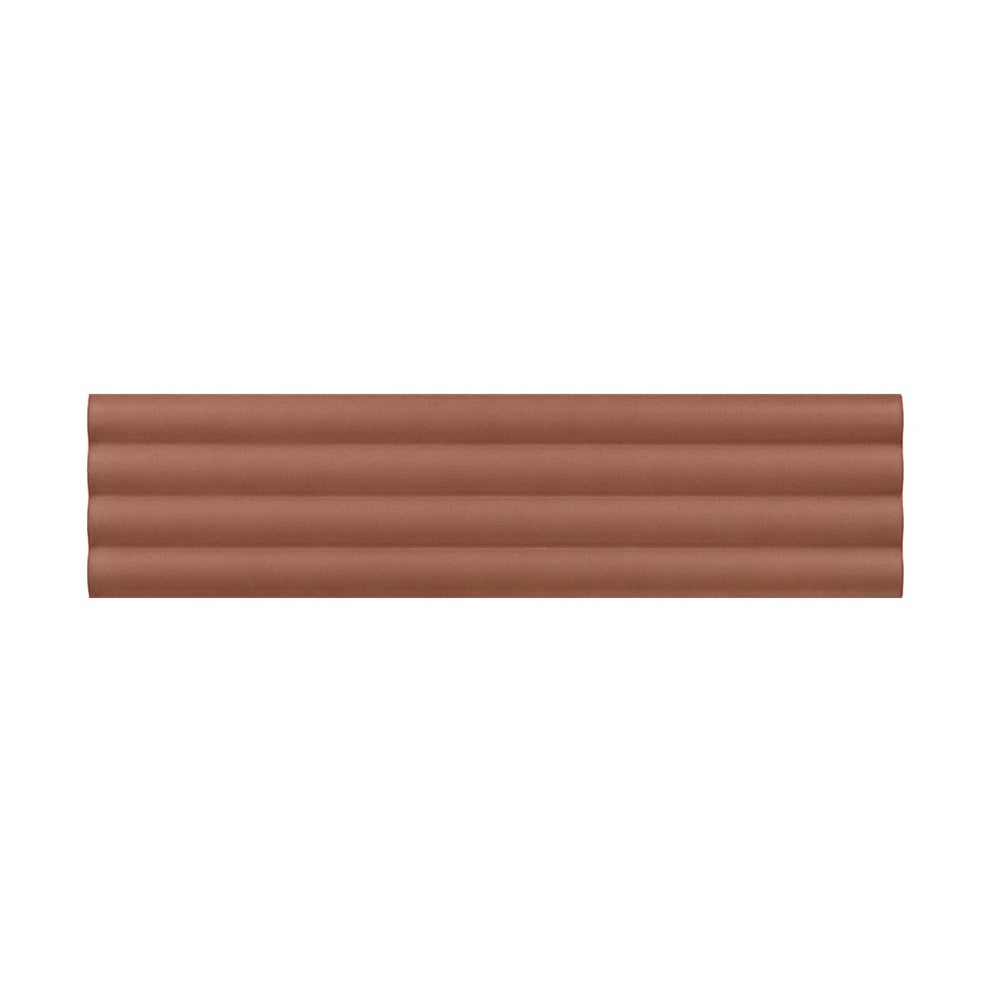 Red matte ceramic subway deco tile in a terracotta-look finish
