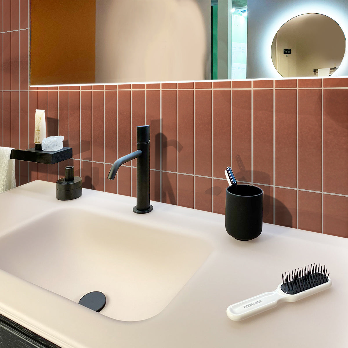 Matte Red Ceramic Subway Tile