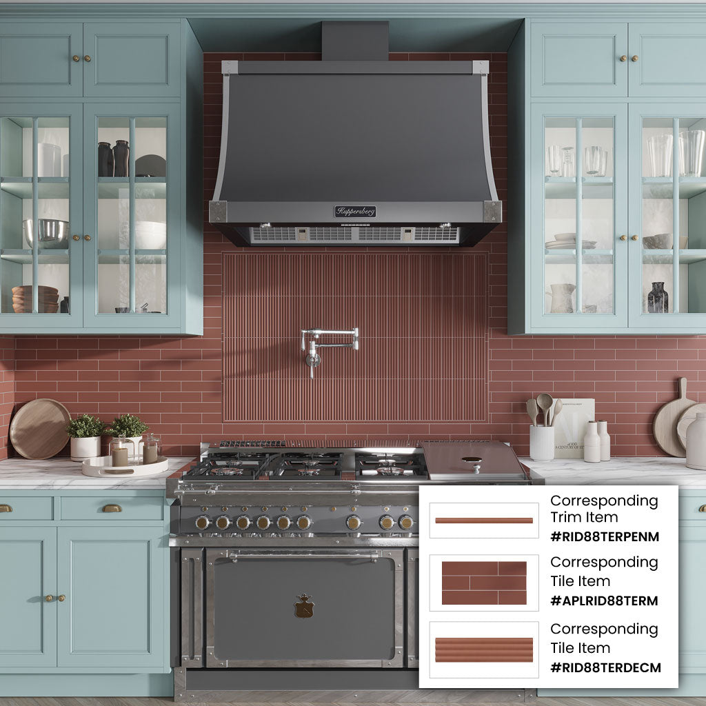 Red 2x8 Matte Ceramic Subway Tile (50 pack, 5.4 sq ft/case) - Sample