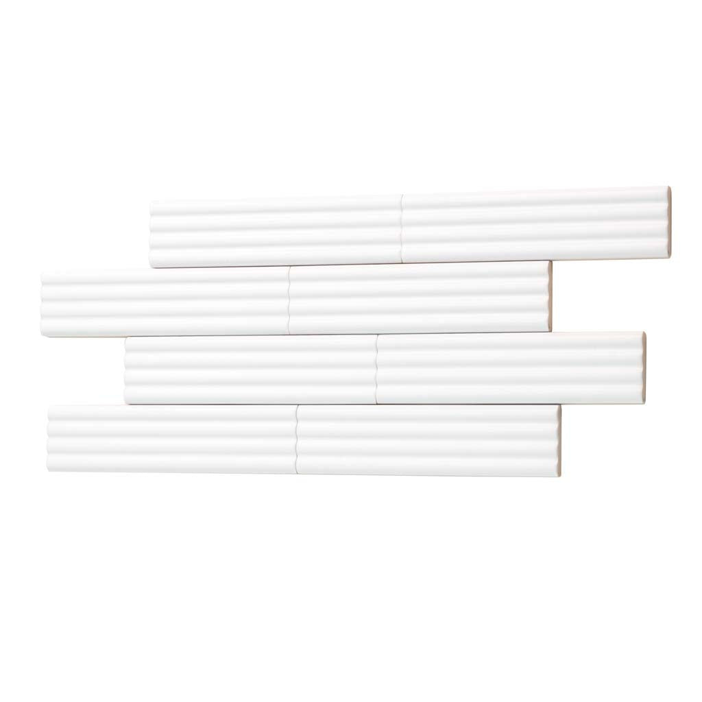 White 2x8 Matte Ceramic Subway Deco Tile (38 pack, 4.1 sq ft/case) - Sample