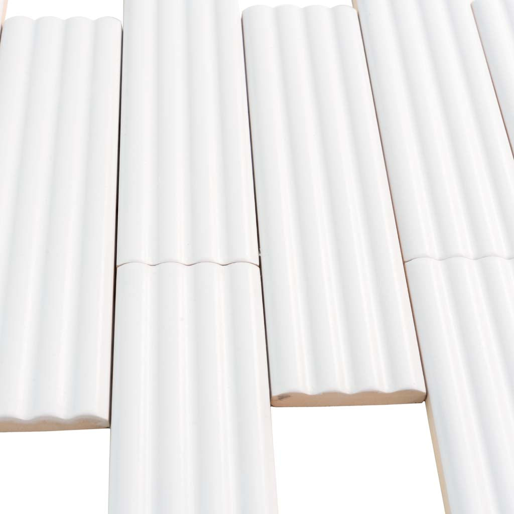 White 2x8 Matte Ceramic Subway Deco Tile (38 pack, 4.1 sq ft/case) - Sample