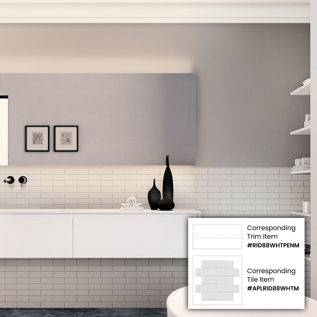 White 2x8 Matte Ceramic Subway Tile (35 Cases, 226.1 sqft/Pallet)