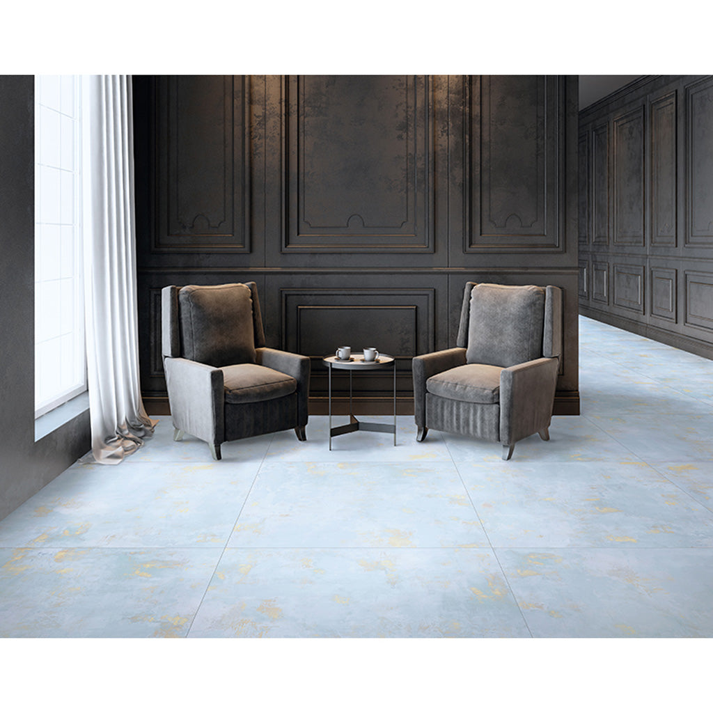 4-pack Aureate 23.44 in. x 23.44 in. Natural Light Blue Porcelain Square Wall and Floor Tile (15.27 sq. ft./case)