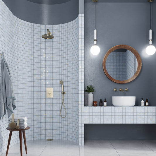 Light Blue 12x12 Natural Uniform Square Porcelain Mosaic Tile (8 pack, 7.62 sq ft/case) - Sample