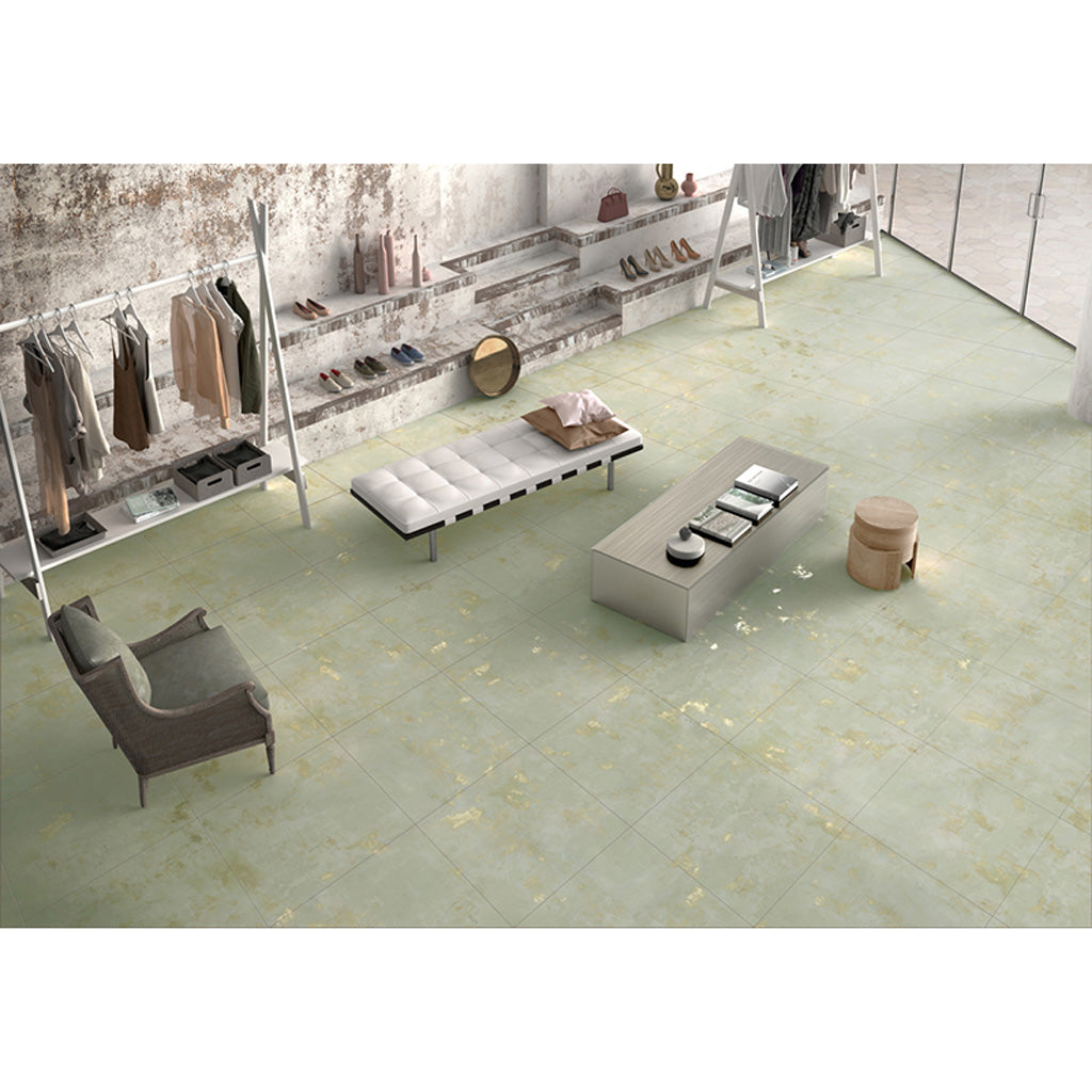 Aureate Moss Green 23.44 in. x 23.44 in. Natural Porcelain Square Wall and Floor Tile (10 Cases, 152.70 sq ft/Pallet)