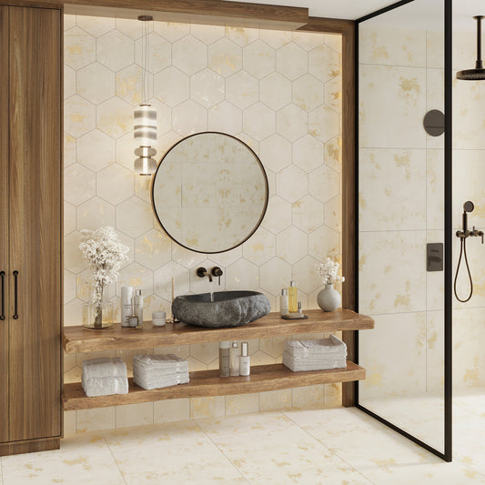 Sample-Light Beige 24x24 Natural Square Porcelain Large Format Tile (4 pack, 15.27 sq ft/case)