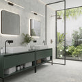 Natural white 24x24 square porcelain tiles with matte finish on bathroom floor and shower wall