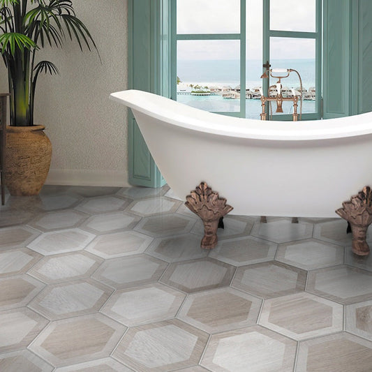 Mink Gray 10x10 Matte Hexagon Porcelain Tile (20 pack, 10.43 sq ft/case) - Sample
