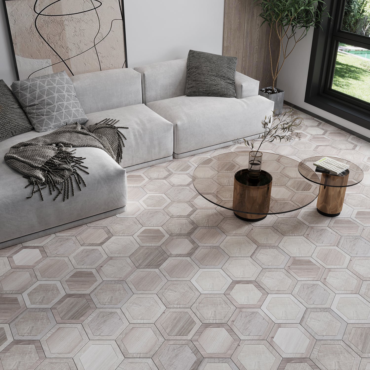 Mink Gray 10x10 Matte Hexagon Porcelain Tile (20 pack, 10.43 sq ft/case)