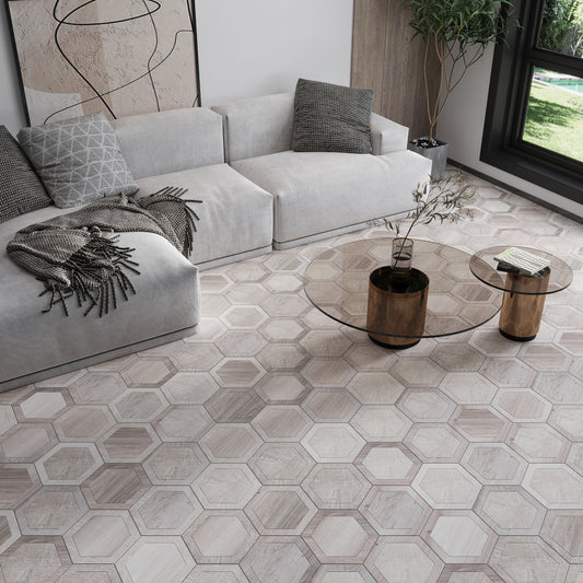 Mink Gray 10x10 Matte Hexagon Porcelain Tile (20 pack, 10.43 sq ft/case)