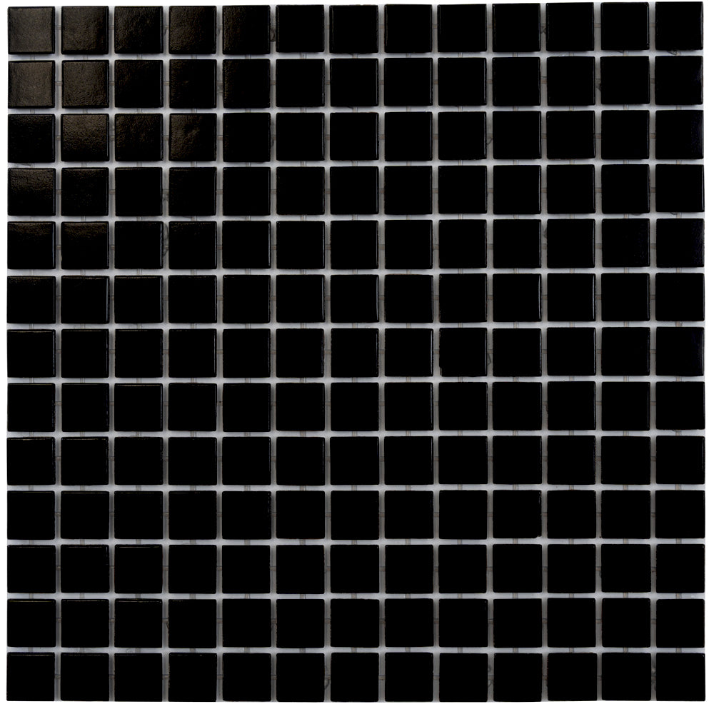 20-pack Dune 12 in. x 12 in. Glossy Black Glass Mosaic Wall and Floor Tile (20 sq ft/case)