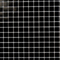 Glossy black 12x12 uniform square glass mosaic tiles with white grout