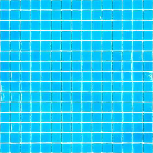 Pacific Blue 12x12 Glossy Square Glass Mosaic Tile (20 pack, 20 sq ft/case) - Sample