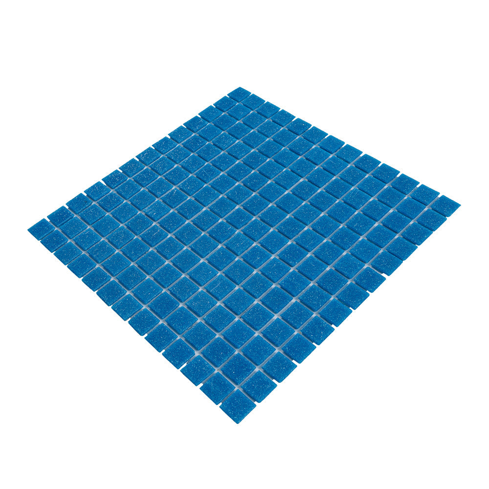 Azure Blue 12x12 Uniform Square Glossy Glass Mosaic Tile (20 pack, 20 sq ft/case) - Sample