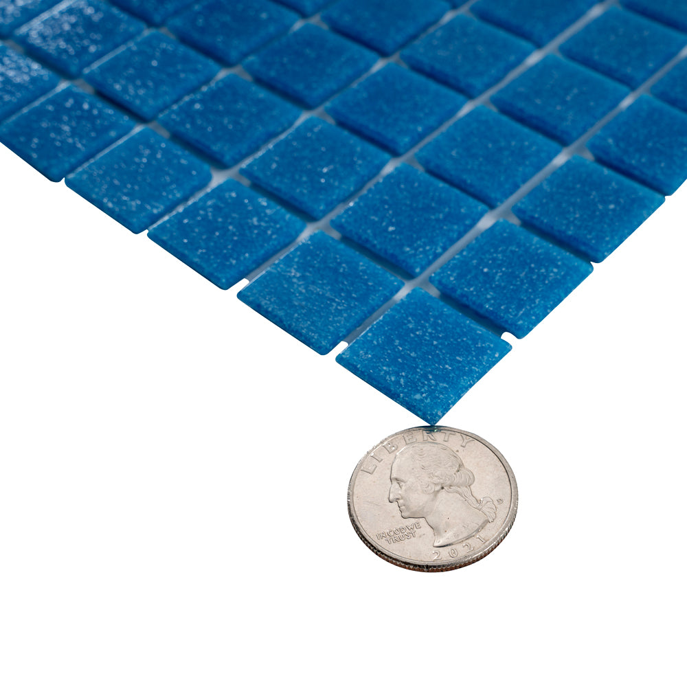 Azure Blue 12x12 Uniform Square Glossy Glass Mosaic Tile (20 pack, 20 sq ft/case) - Sample