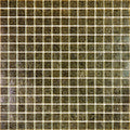 Glossy peanut brown 12x12 glass mosaic tile sheet with uniform square pattern