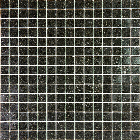 glossy dark brown 12x12 glass mosaic wall and floor tile sheet with small square tiles
