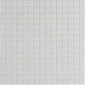 Glossy cloud gray glass mosaic tile sheet with small uniform square tiles and white grout lines
