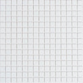 Off-white 12x12 glossy glass mosaic tile with uniform small square patterns on mesh backing