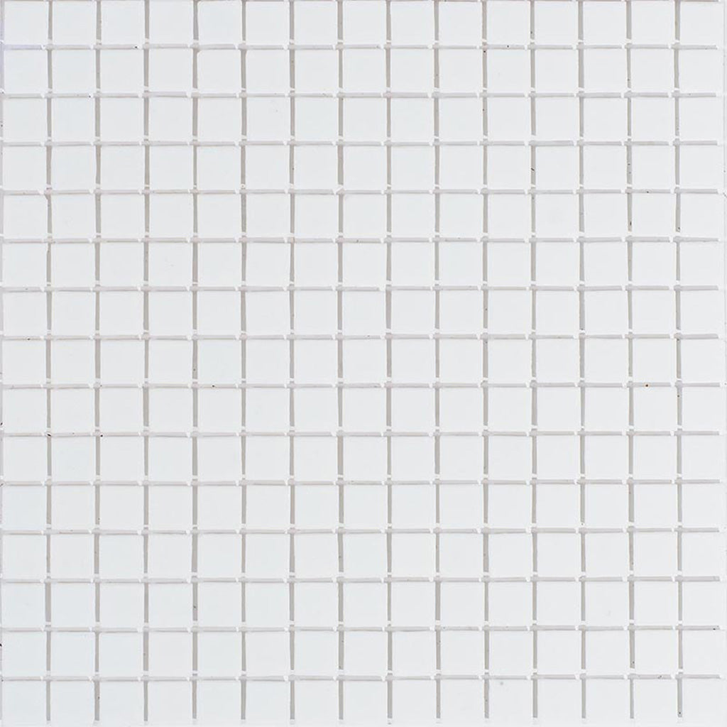 Off-White Glossy Glass Mosaic Tile