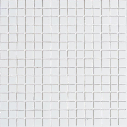 Off-White Glossy Glass Mosaic Tile