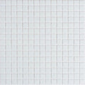 Glossy pearl white 12x12 square glass mosaic tiles with uniform grid pattern