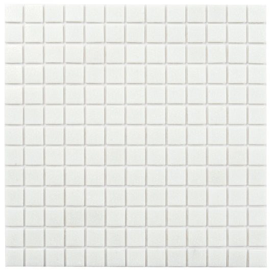 20-pack Dune 12 in. x 12 in. Glossy Cotton White Glass Mosaic Wall and Floor Tile (20 sq ft/case)