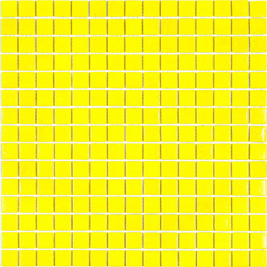 Yellow Glossy Glass Mosaic Tile