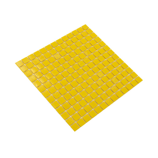 Lemon Yellow 12x12 Glossy Uniform Square Glass Mosaic Tile (20 pack, 20 sq ft/case) - Sample