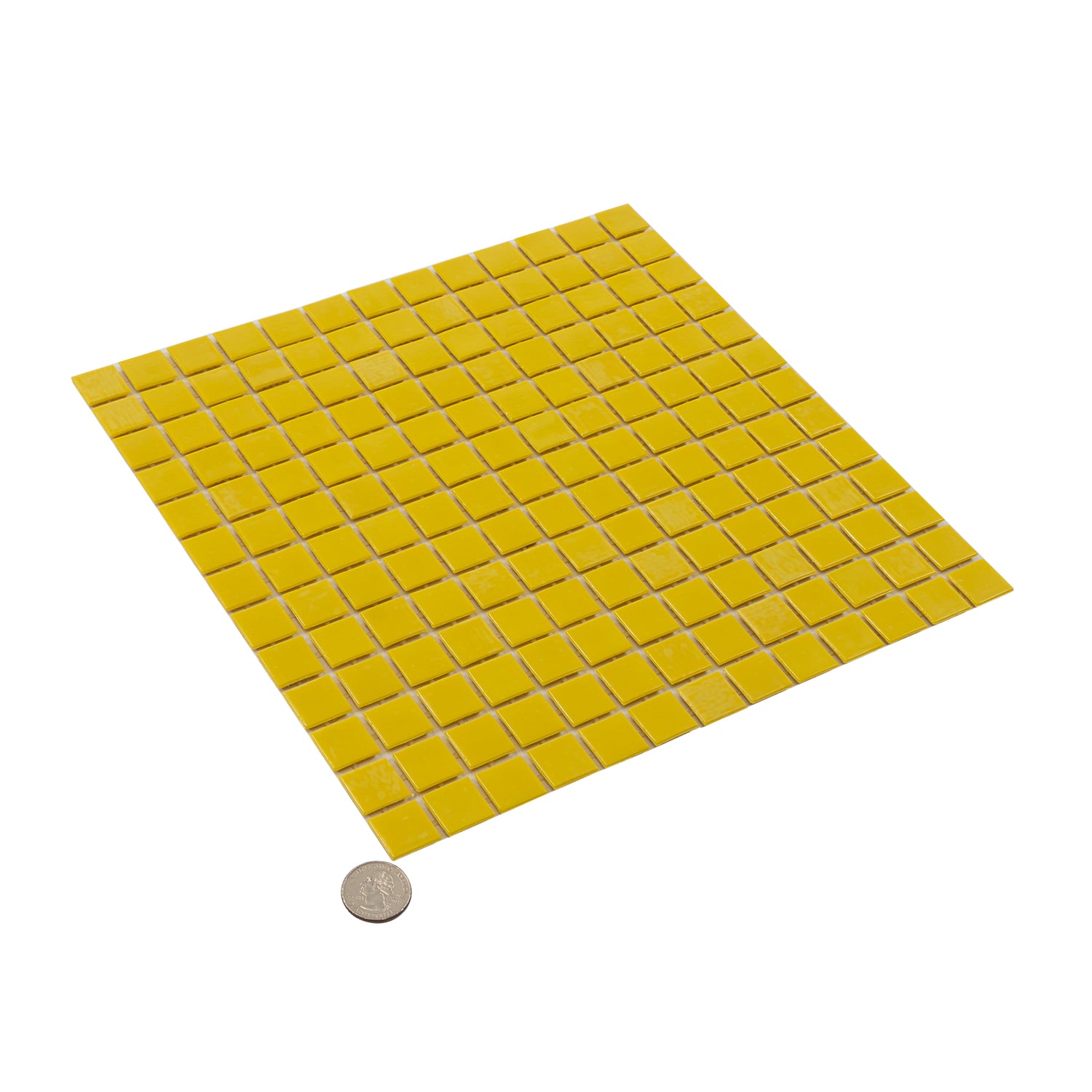 20-pack Dune 12 in. x 12 in. Glossy Lemon Yellow Glass Mosaic Wall and Floor Tile (20 sq ft/case)