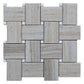 Light Beige with Soft Gray 11x11 Polished Basketweave Marble Mosaic Tile (5 pack, 4.13 sq ft/case)