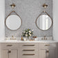 Light Beige with Soft Gray 11x11 Polished Basketweave Marble Mosaic Tile (5 pack, 4.13 sq ft/case)