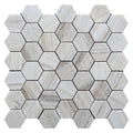Sample - Soft White with Beige 12x12 Polished Hexagon Crystal Sand Marble Mosaic Tile (5 pack, 4.83 sq ft/case)