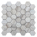 Sample - Soft White with Beige 12x12 Honed Hexagon Crystal Sand Marble Mosaic Tile (5 pack, 4.83 sq ft/case)