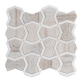 Sample - Warm Beige Thassoss White 10x10 Polished Bowtie Crystal Sand Mosaic Tile (5 pack, 3.68 sq ft/case)
