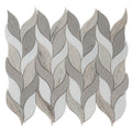 Sample - Thassoss White, Cinderella Gray 10x12 Polished Leaf Crystal Sand Mosaic Tile (5 pack, 4.07 sq ft/case)