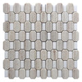 Sample - Crystal Sand Thassoss White 12x13 Polished Geometric Marble Mosaic Tile (5 pack, 5.59 sq ft/case)