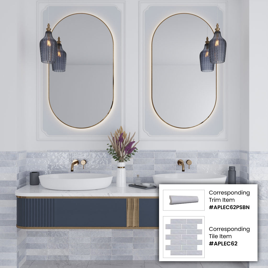 Lavanda Blue Polished Ceramic Subway Tile – 2.58 x 8 in. (5.38 sq. ft./case) - Sample