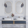 Glossy icy lilac ceramic bullnose tile trim 1x8 inch for bathroom wall installation