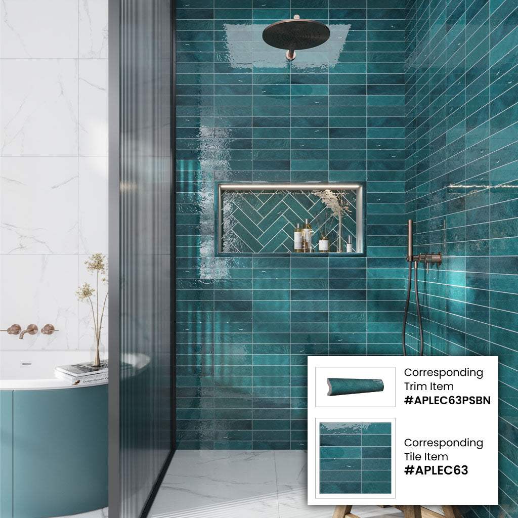 Green 2.58 in. x 8 in. Polished Ceramic Subway Tile (50 Cases, 269 sqft/Pallet)