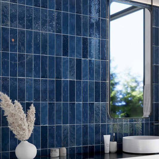 Dark Blue 2.58 in. x 8 in. Polished Ceramic Subway Tile (50 Cases, 269 sqft/Pallet)