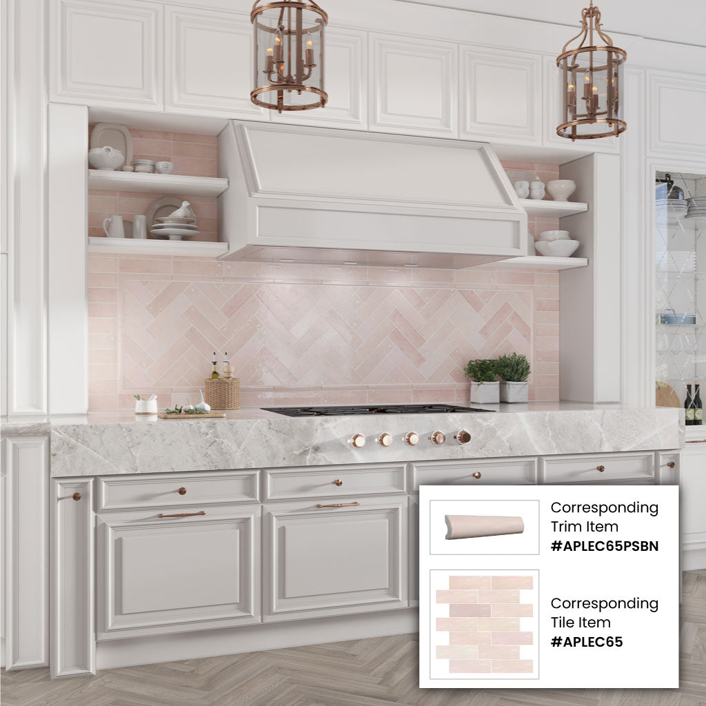 Pink Polished Ceramic Subway Tile – 2.58 x 8 in. (5.38 sq. ft./case) - Sample