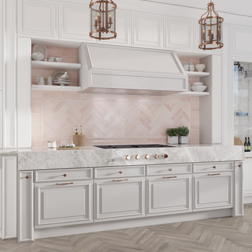 Pink Polished Ceramic Subway Tile – 2.58 x 8 in. (5.38 sq. ft./case) - Sample