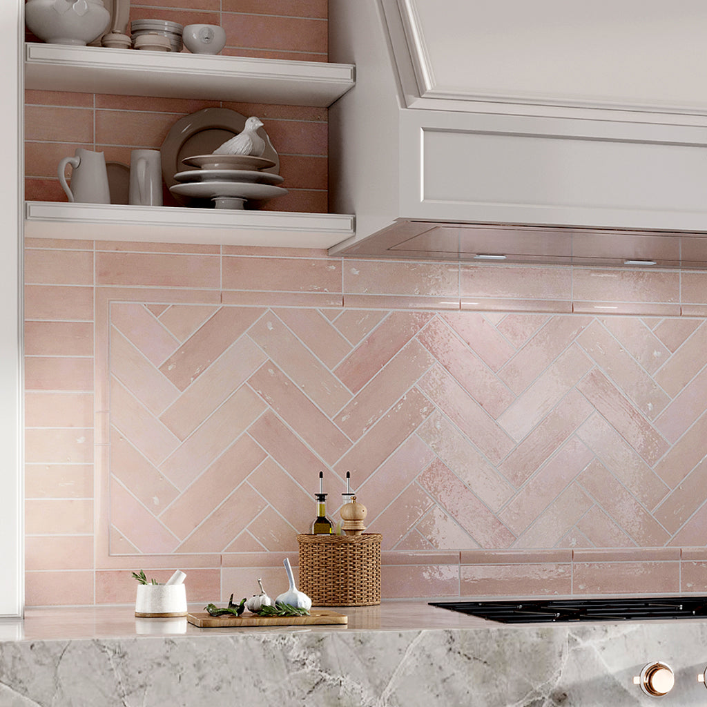 Pink 2.58 in. x 8 in. Polished Ceramic Subway Tile (50 Cases, 269 sqft/Pallet)