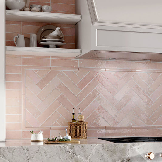 Pink 2.58 in. x 8 in. Polished Ceramic Subway Tile (50 Cases, 269 sqft/Pallet)