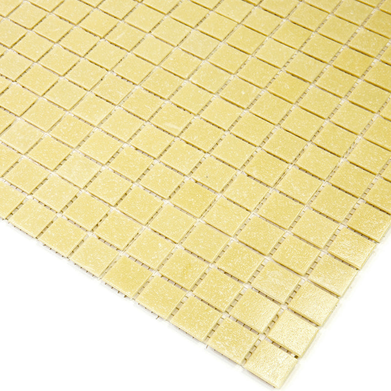 Cream Beige 12x12 Uniform Square Glossy Glass Mosaic Tile (20 pack, 20 sq ft/case) - Sample